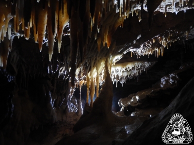 Concrezioni illuminate Grotta delle Arenarie Monte Fenera