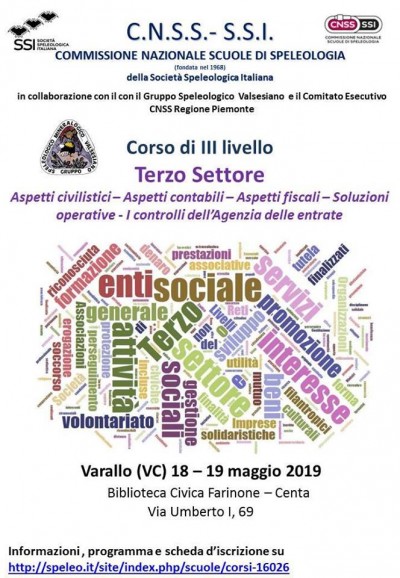 Locandina Corso terzo settore Varallo 2019