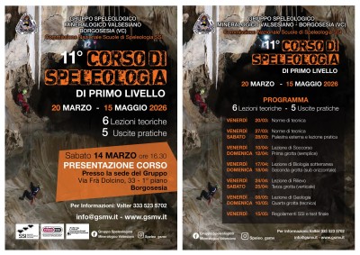 Locandina 11&deg; corso di speleologia GSMV